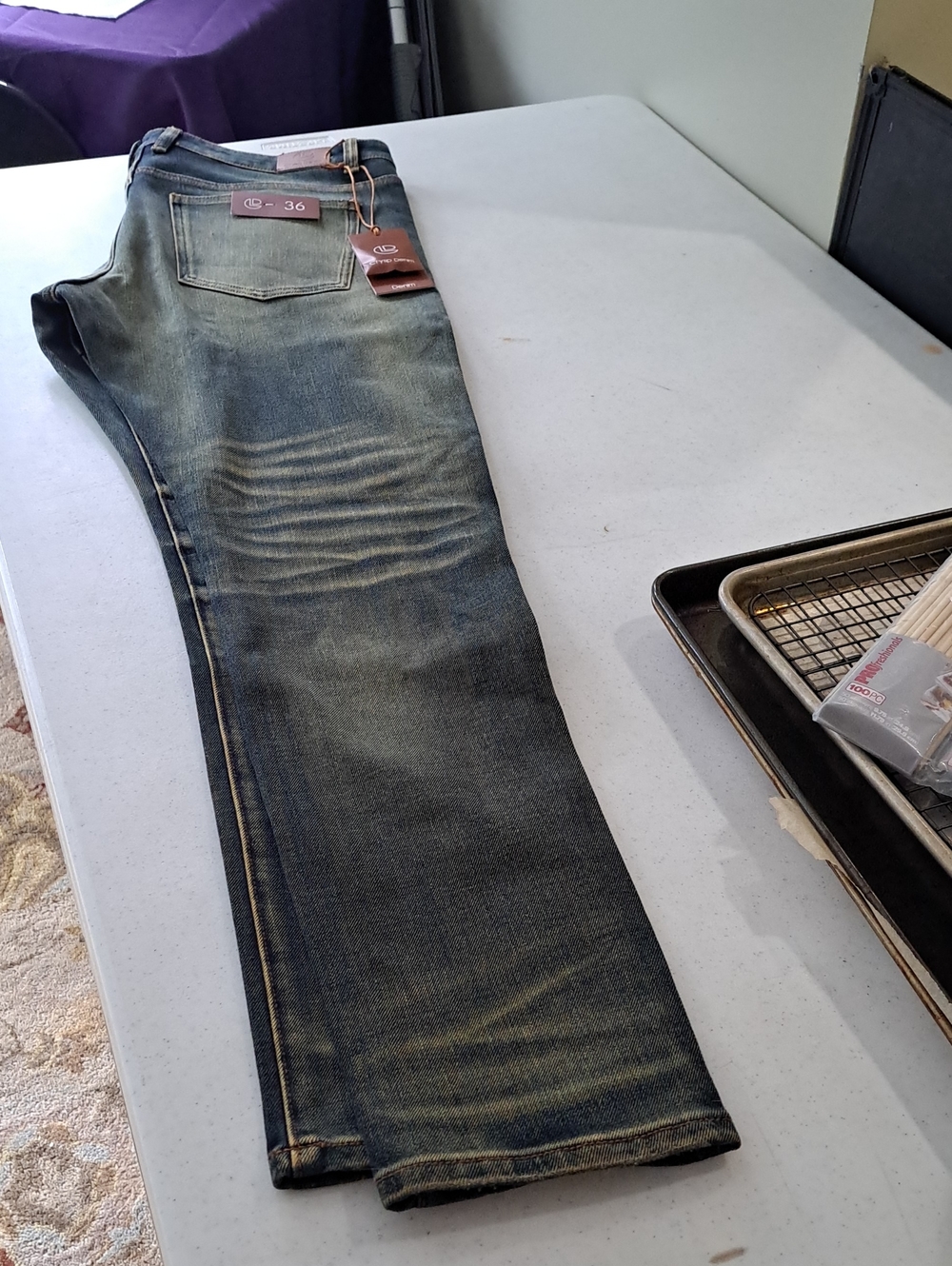 Straight Fit Men's Washed Blue Jeans